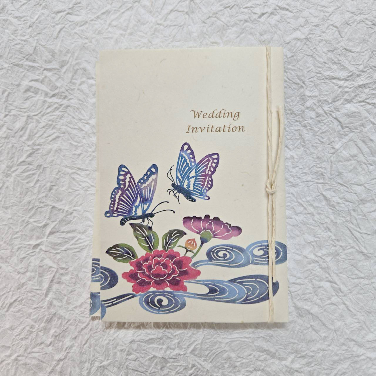 結婚式案内状(招待状) 月桃紙-蝶々