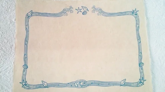 琉球紙の賞状用紙－沖縄の海（A3サイズ）