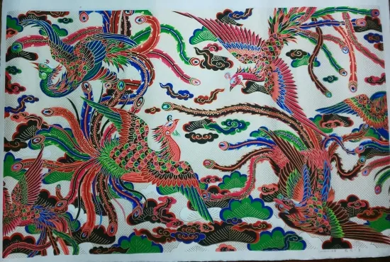 紅型和紙ー鳳凰