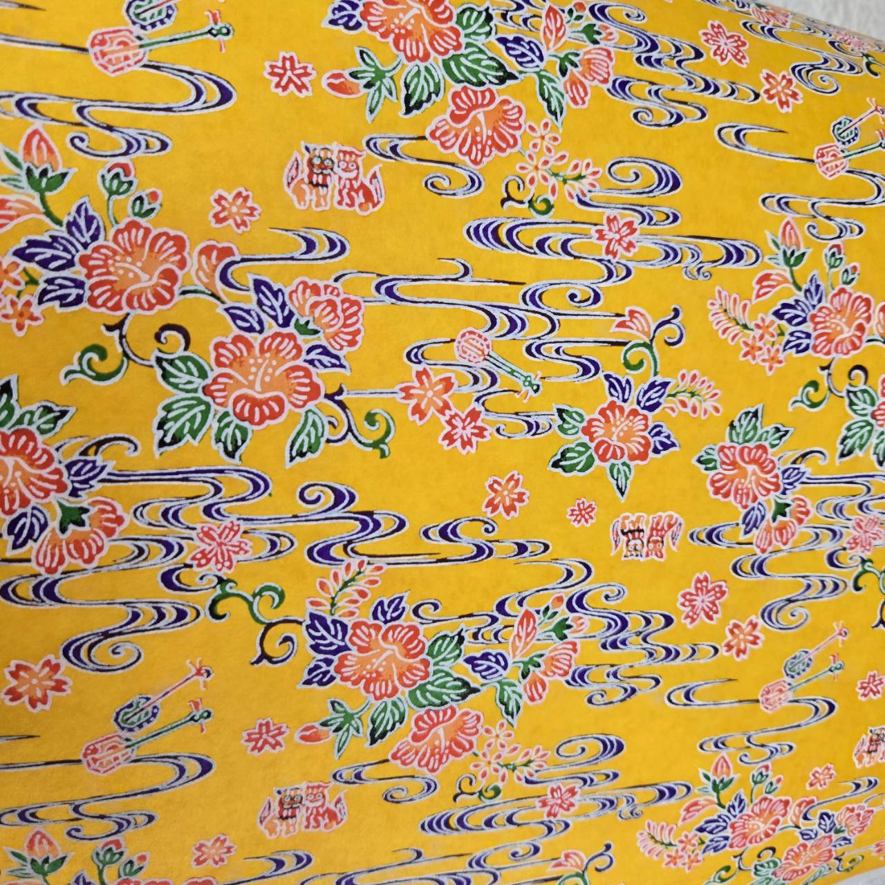 紅型和紙ーカット判(黄)