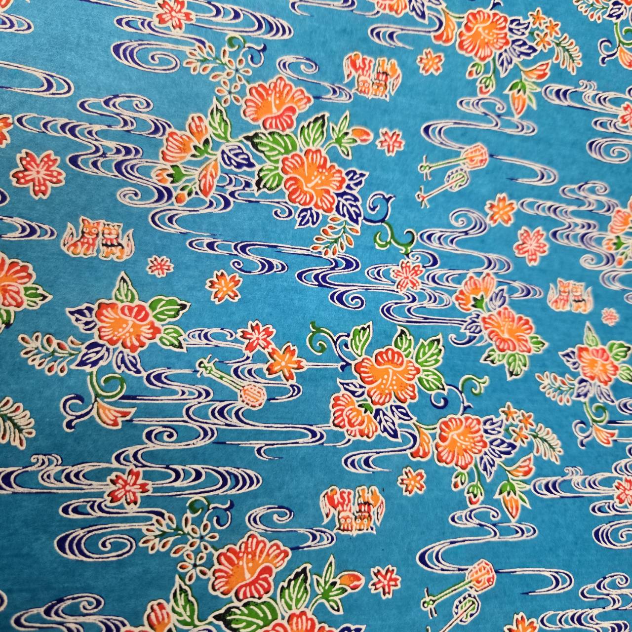 紅型和紙ーカット判(青)